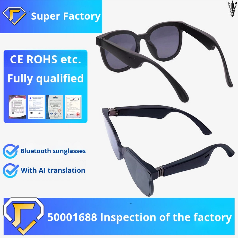 AI Smart Sunglasses Manufacturer - GL5 UV Protection for Bluetooth Plastic for Music Play Private Model Call Listening Cross-Border