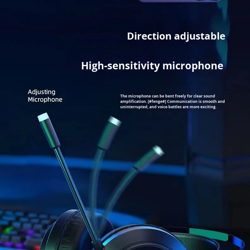 Gaming Headset Manufacturer - Speed Titanium Factory Direct Sale Over-Ear Wired 7.1 RGB Lighting Esports Studio Music Active Noise Cancellation