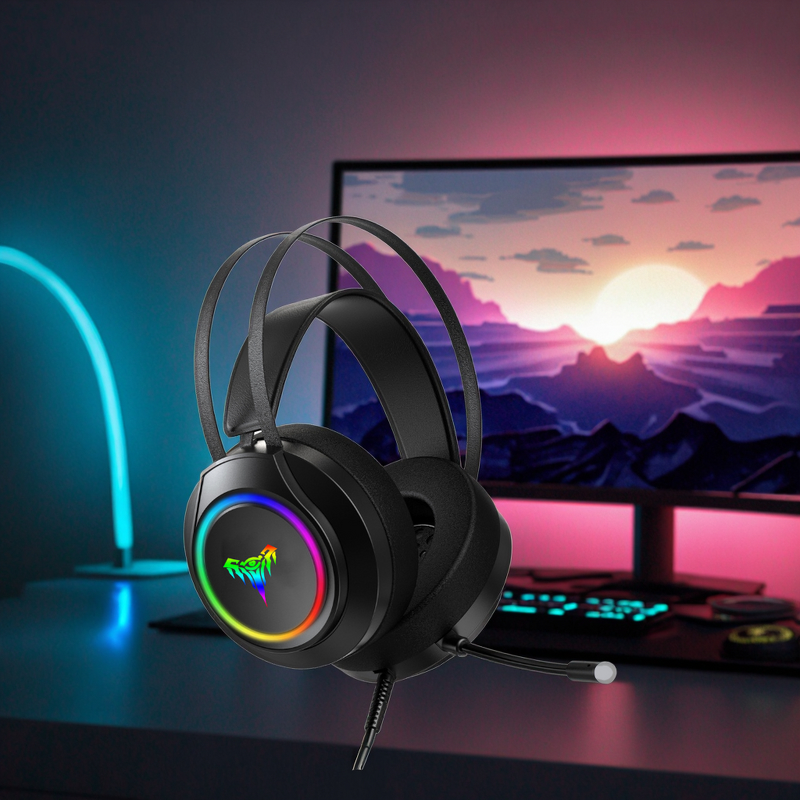 Gaming Headset Manufacturer - Speed Titanium Factory Direct Sale Over-Ear Wired 7.1 RGB Lighting Esports Studio Music Active Noise Cancellation