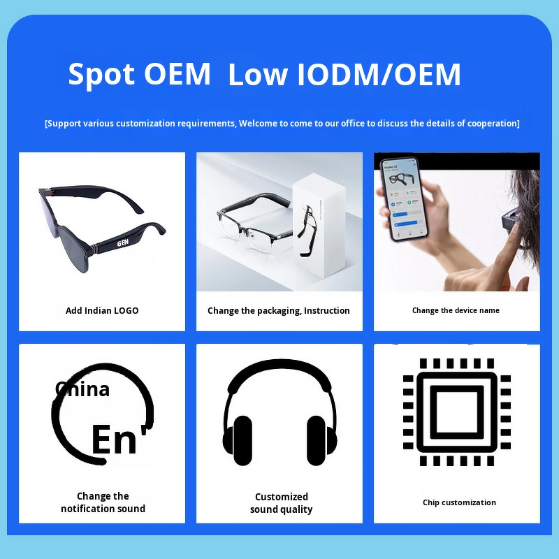 AI Smart Sunglasses Manufacturer - GL5 UV Protection for Bluetooth Plastic for Music Play Private Model Call Listening Cross-Border