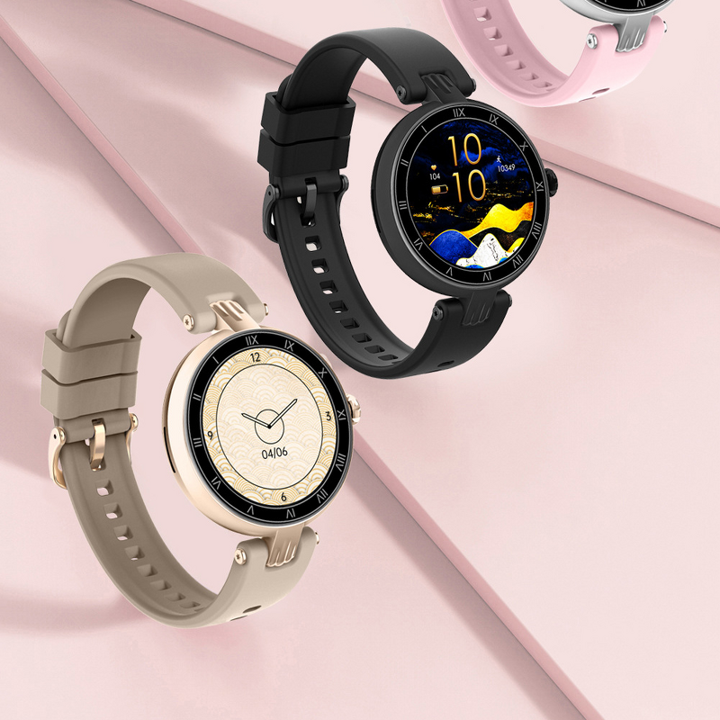 Women's Smart Watch Manufacturer - H18 AMOLED Display IP68 Waterproof IOS Monitoring Blood Pressure Heart Rate Menstrual Cycle Silicone