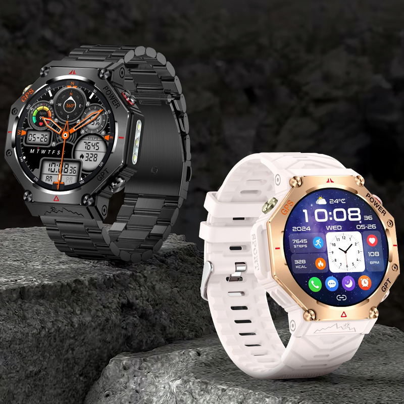 Smart Watch Manufacturer - KC91 GPS AI Voice Assistant Dial TFT Flashlight GPT for Call Sports Tracking Android Compatible Remote Control