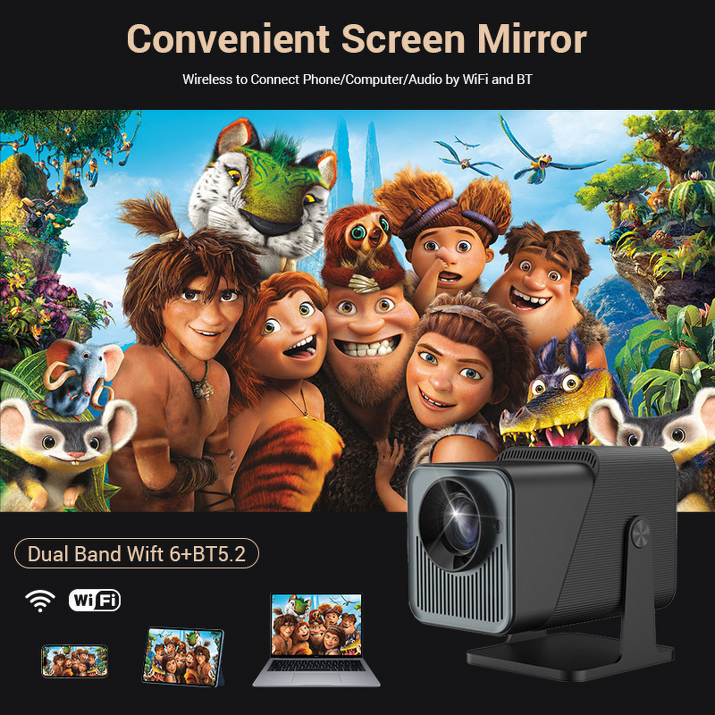 LED Projector Manufacturer - Portable High-Definition 2K Mini with Android 11 OS Wall Projection for Home & Dormitory US Plug