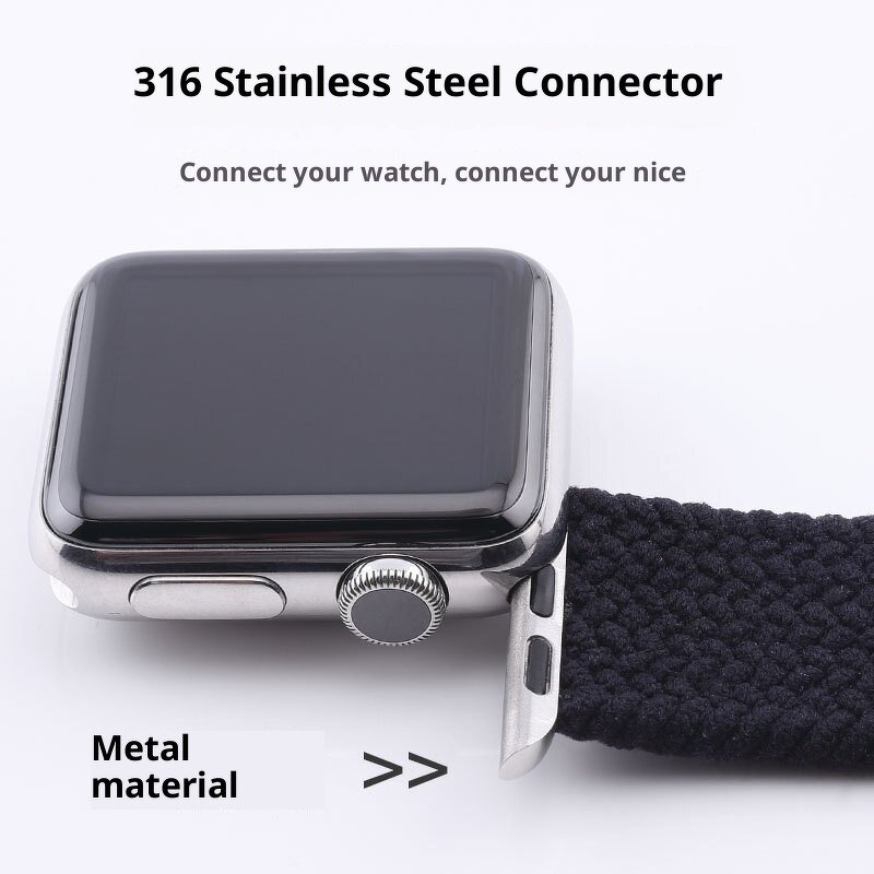 Watch Strap Manufacturer - JMETEC Plastic Case IOS OLED Chronograph IPX5 Waterproof Single Ring Buckle Nylon Braided 38/40/41mm