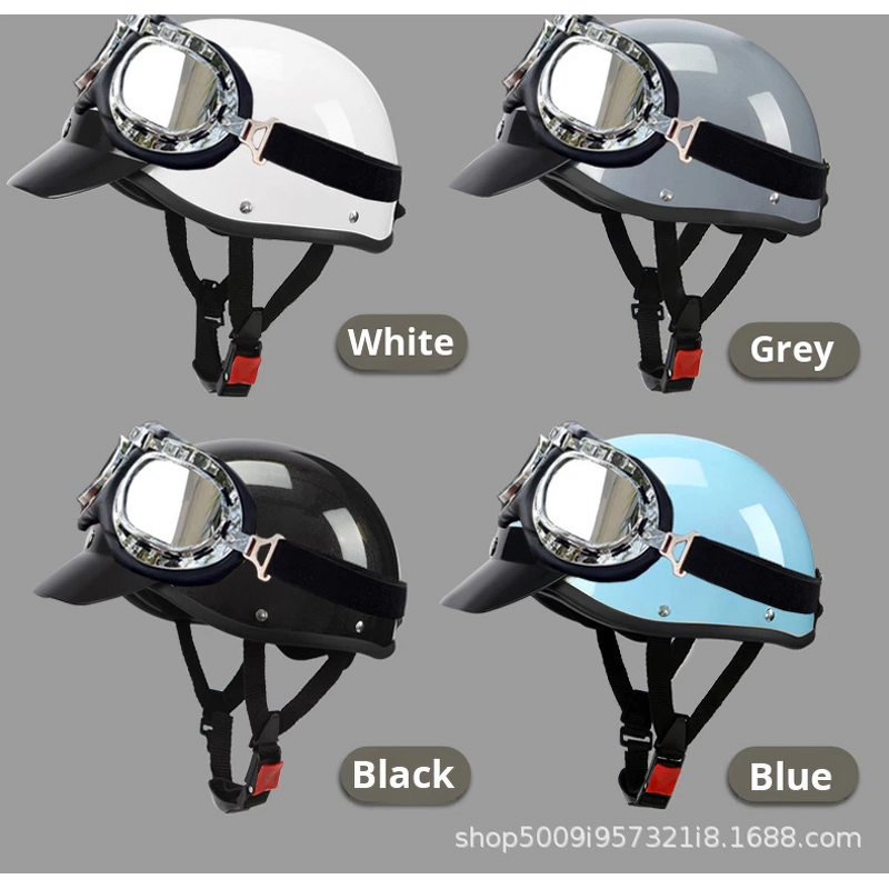 Electric Bike Helmet Manufacturer - 3C Safety Certified ABS Material Harley Retro Motorcycle Battery Cap Summer Breathable Unisex Half
