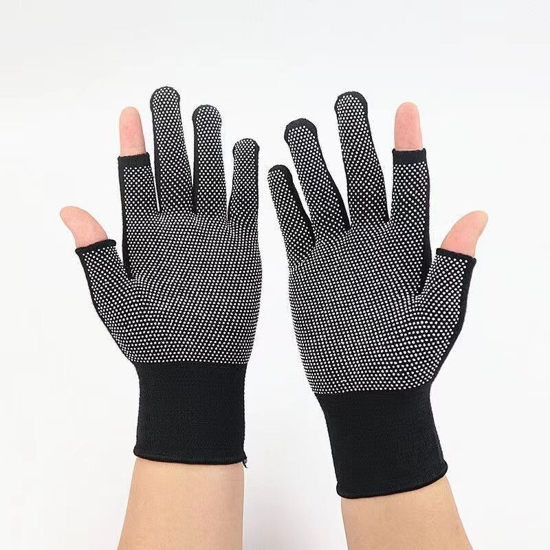 Work Gloves Manufacturer - 3 Finger Polyester Dot Bead for Cycling Fishing Gardening Labor Household