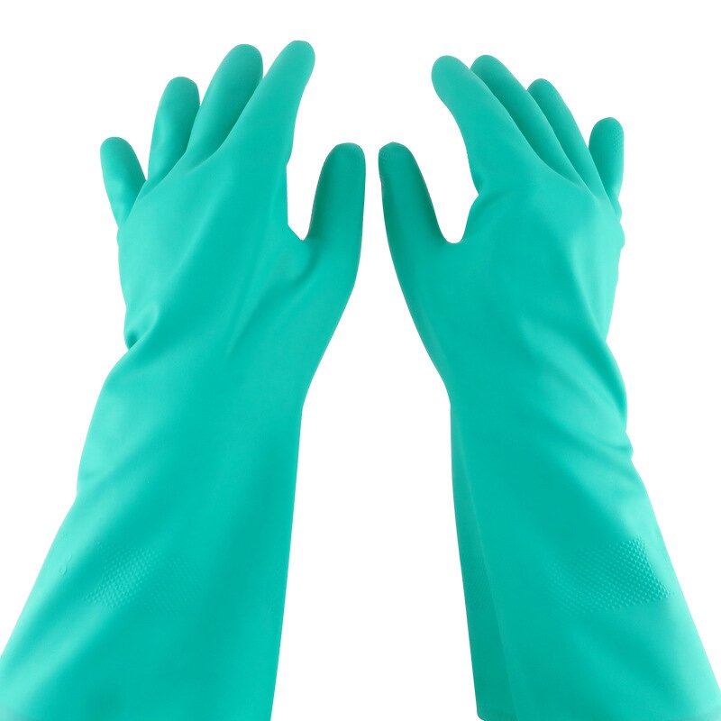 Nitrile Gloves Manufacturer - Green Oil-resistant Reusable Soft Medium for Car Cleaning Household Dishwashing