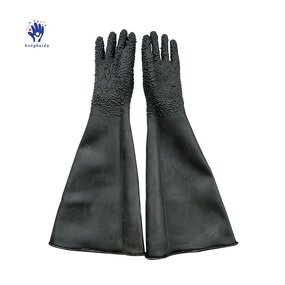 Sandblasting Gloves Manufacturer - Black Latex Anti-Skid Protection Thickened 60-80cm Length for Machine Use