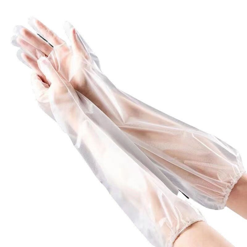 Disposable Gloves Manufacturer - CPE Lengthened Medium Thickness Food Grade Waterproof Oil-proof Arm Non-slip Cleaning