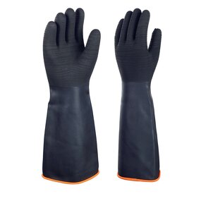 Industrial Latex Gloves Manufacturer - Thickened Black Acid & Alkali Resistant Waterproof Oil Resistant Anti-slip
