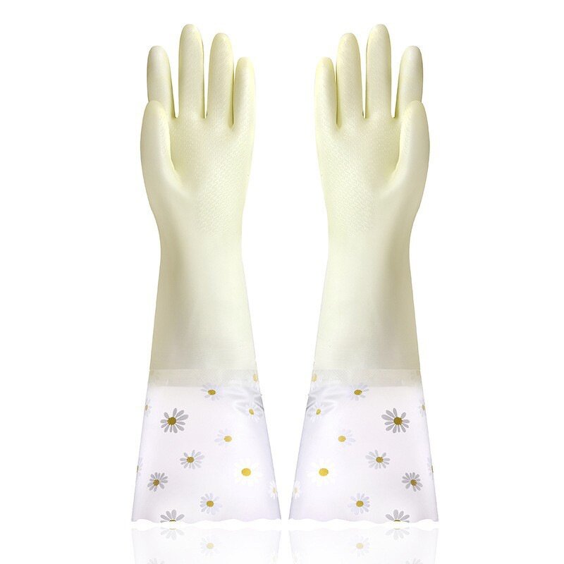 Dishwashing Gloves Manufacturer - Winter PVC Plush Medium Thickness Thickened Waterproof Protective Customizable Sleeve