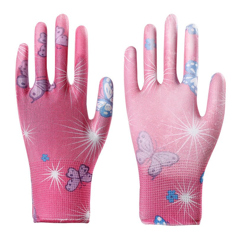 Gardening Gloves Manufacturer - Medium Women's Labor Protection Anti-static Non-slip Breathable Knitted for Housework