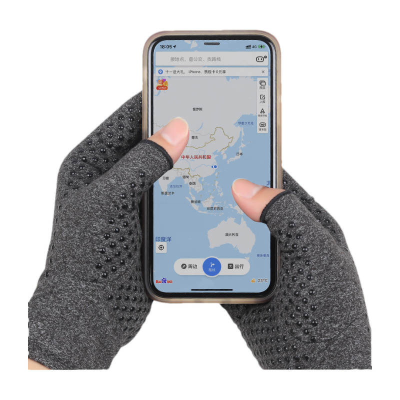 Pressure Gloves Manufacturer - Best Selling Grey Half-Finger Household for Sports Fitness Training Cycling Joint Care