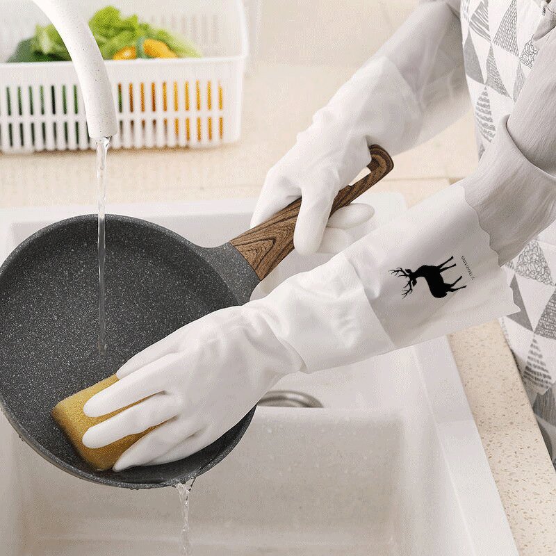 Laundry Gloves Manufacturer - Thickened Winter Waterproof PVC Anti-skid Medium Thickness Customisable Pattern