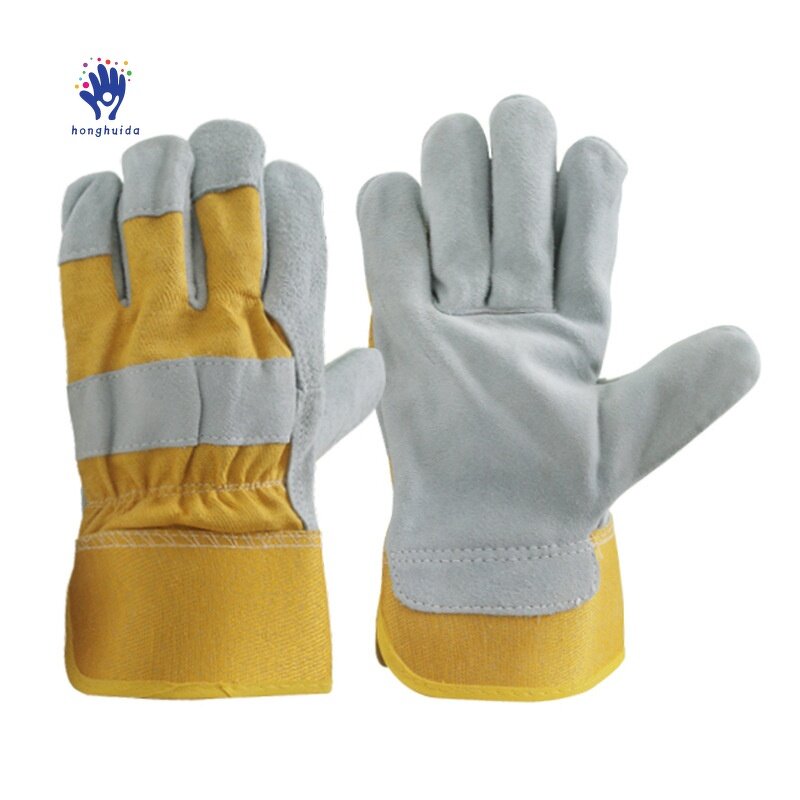 Welding Gloves Manufacturer - Two-layer Cowhide Electric Heat-insulating Tear-Resistant Anti-Slip 27cm Yellow