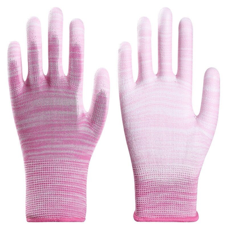 Labor Protection Gloves Manufacturer - PU Coated Palm Zebra Pattern No Anti-static Stripe for Garden