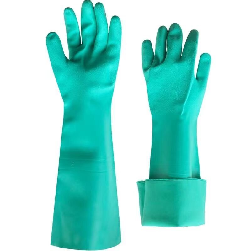 Industrial Nitrile Gloves Manufacturer - 45cm Thickened Acid Alkali Resistant Puncture Resistant Anti-slip