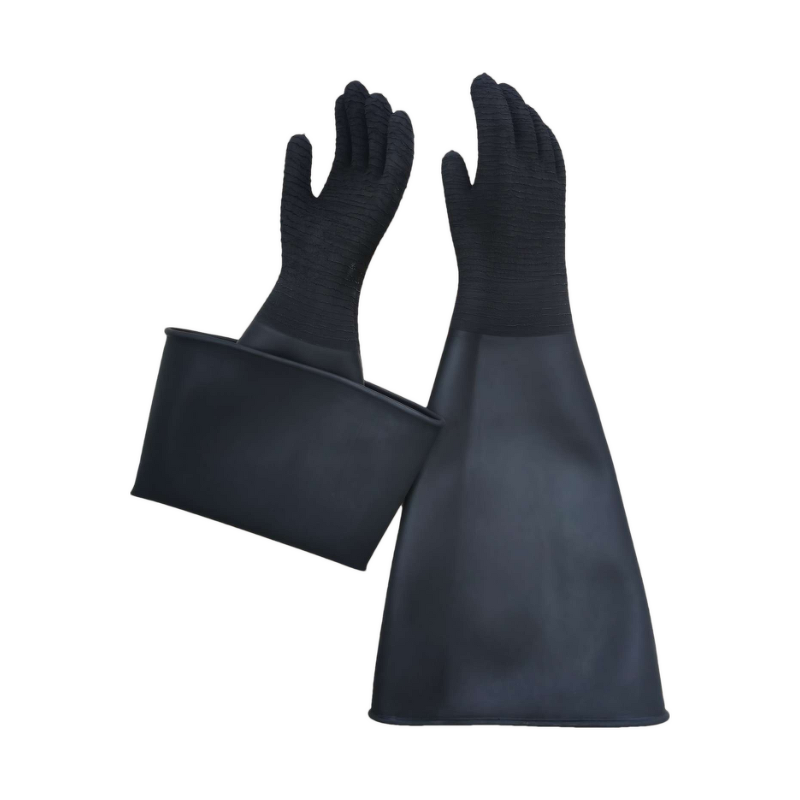Industrial Latex Gloves Manufacturer - Thickened Black Acid Alkali Resistant Rubber Wear-resistant Anti-skid