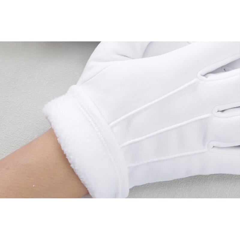 White Gloves Manufacturer - Winter Three-tendon Plus Velvet Thickened for Etiquette Parade Dance Performance Duty