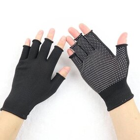 Safety Gloves Manufacturer - Half Finger Nylon Dotted Beads Breathable Wear-Resistant for Riding Horticultural