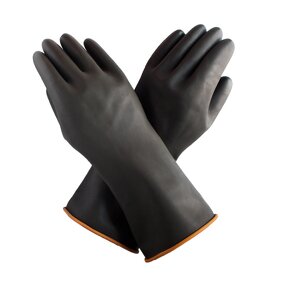 Industrial Latex Gloves Manufacturer - 35Cm Reusable Waterproof Cut Heat Resistant Black Acid Alkali Resistant