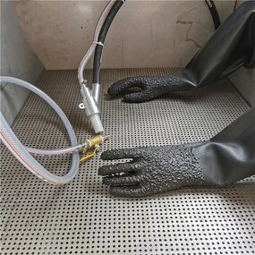 Sandblasting Gloves Manufacturer - Industrial Latex Custom Length Acid Alkali Resistant Black XL Durable Flexible