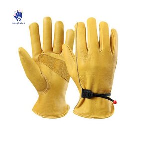 Welding Gloves Manufacturer - Cowhide Driver's Electric Leather Thermal Insulation Anti-Slip Tear-Resistant 24cm Garden