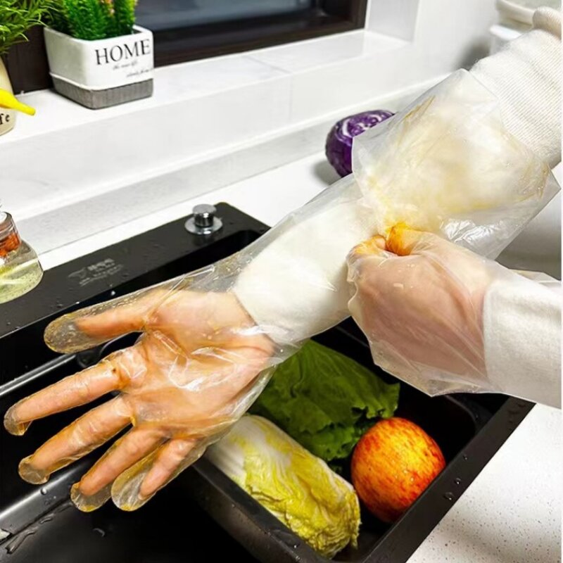 Disposable Gloves Manufacturer - CPE Extended Thickened Arm for Kitchen Dishwashing Vegetable Washing Household