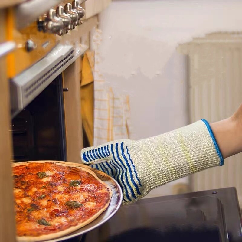 BBQ Gloves Manufacturer - High Temperature Resistant 500 Degrees Oven Flame Retardant Non-slip Cotton Dotted