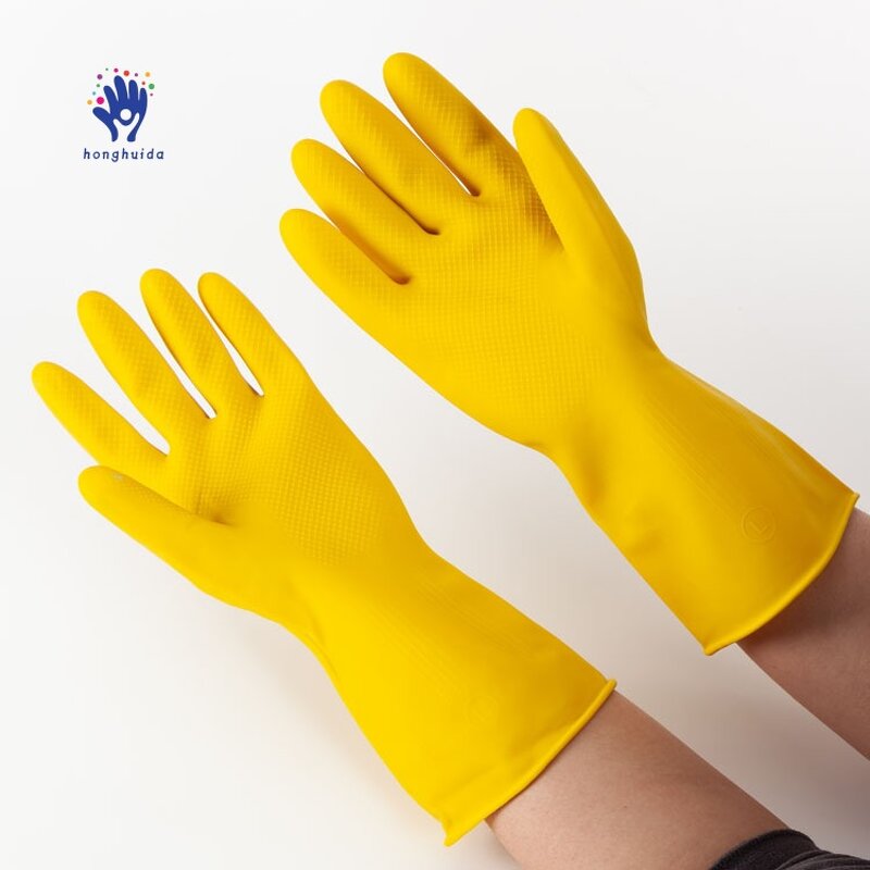 Laundry Gloves Manufacturer - Thickened Waterproof Reusable Rubber Durable Natural Medium Cleaning 31cm