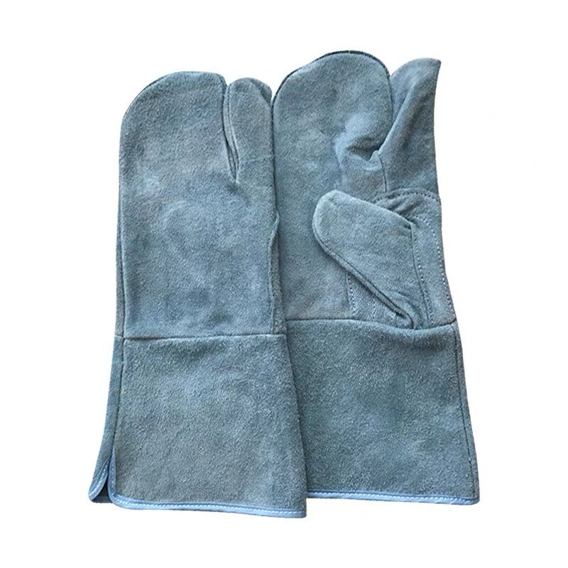 Welding Gloves Manufacturer - Three-finger Double-layer Thickened Cowhide Two-layer Anti-skid Heat Insulation