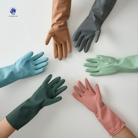 Household Gloves Manufacturer - Women's Latex 32cm Medium Thickness Reusable Oil-Resistant Dishwashing