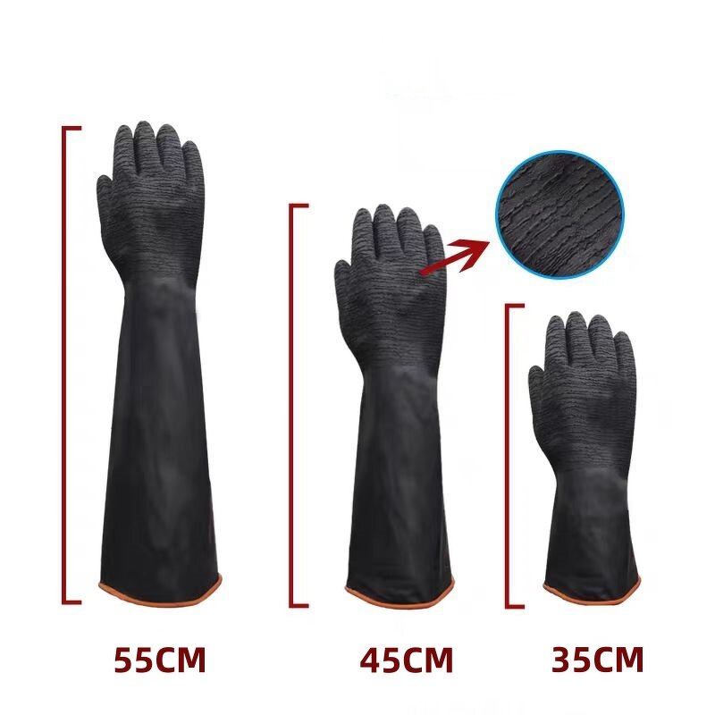 Industrial Latex Gloves Manufacturer - Thickened Reusable Waterproof Acid Alkali Resistant Anti-slip Wear-resistant