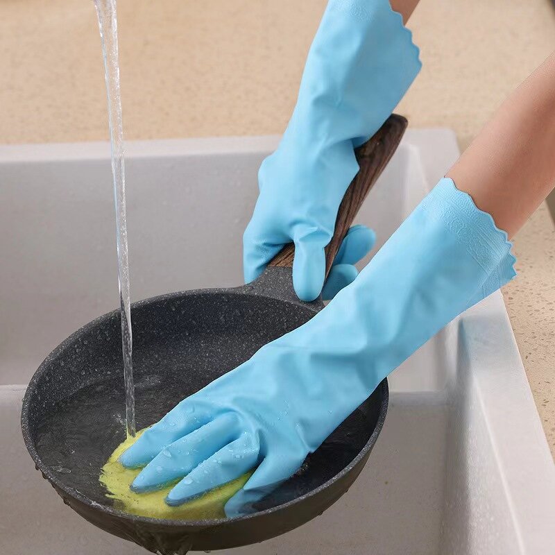 PVC Flocking Gloves Manufacturer - Medium Thickness Thickened Winter Waterproof Anti-skid Custom Color Laundry Dishwashing