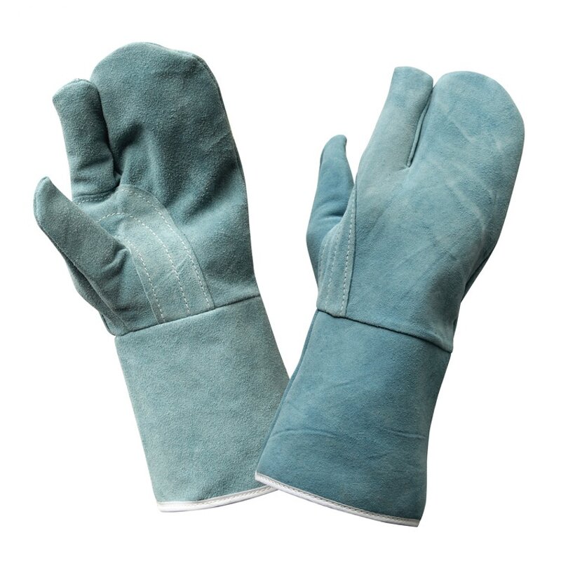 Welding Gloves Manufacturer - Three-finger Double-layer Thickened Cowhide Two-layer Anti-skid Heat Insulation