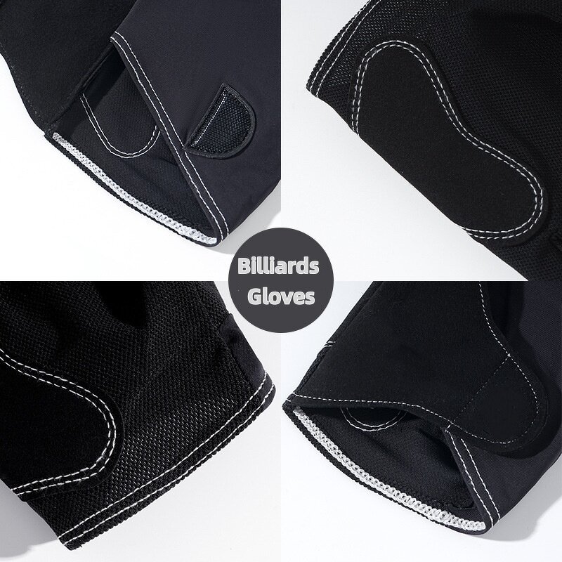 Snooker Gloves Manufacturer - Professional Breathable Non-slip Exposed Fingers Left Hand Spandex Microfiber Anti-slip 18cm