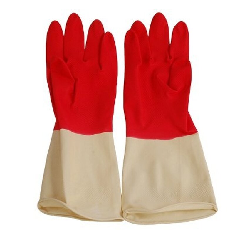 Household Gloves Manufacturer - Colour Blocking Latex Korean Waterproof Reusable Comfortable Lightweight Dishwashing