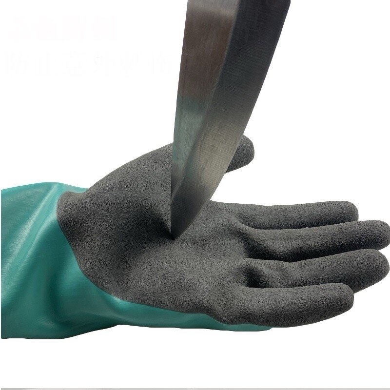 Industrial Nitrile Gloves Manufacturer - Extended Frosted Medium Anti-slip Superior Chemical Oil Acid Resistance