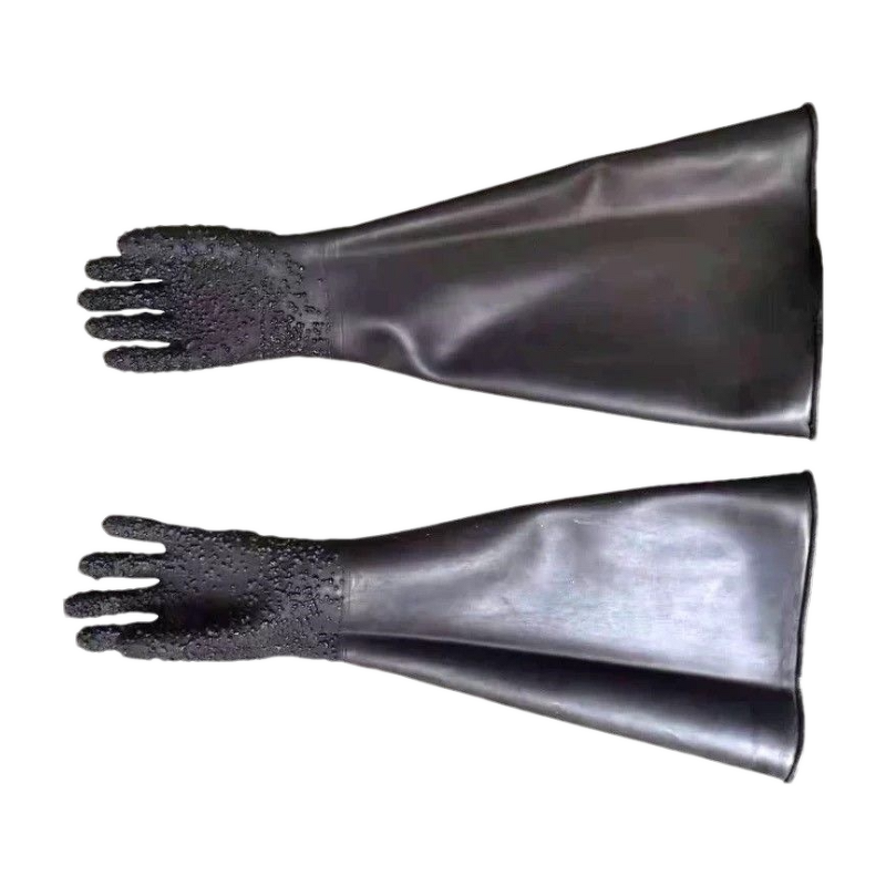 Sandblasting Gloves Manufacturer - Black Latex Anti-Skid Protection Thickened 60-80cm Length for Machine Use