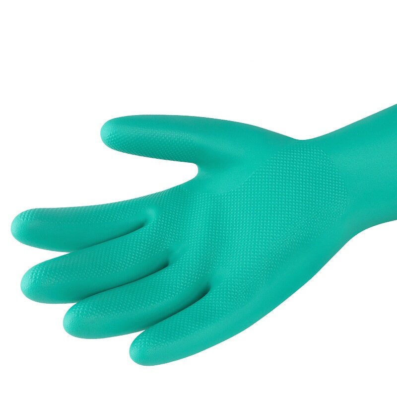Nitrile Gloves Manufacturer - Green Oil-resistant Reusable Soft Medium for Car Cleaning Household Dishwashing