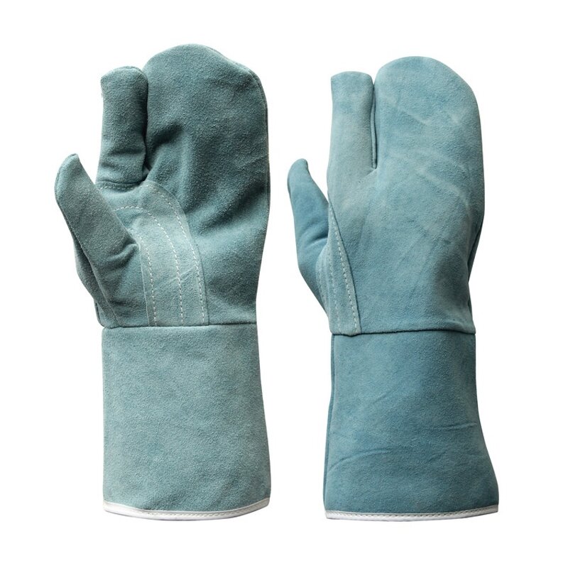 Welding Gloves Manufacturer - Three-finger Double-layer Thickened Cowhide Two-layer Anti-skid Heat Insulation