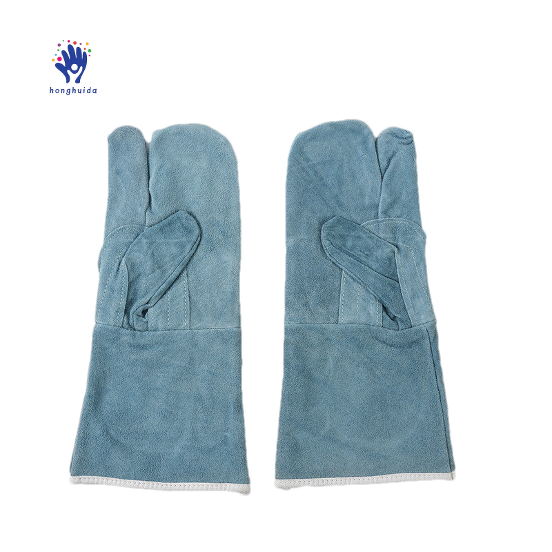 Welding Gloves Manufacturer - Three-finger Double-layer Thickened Cowhide Two-layer Anti-skid Heat Insulation