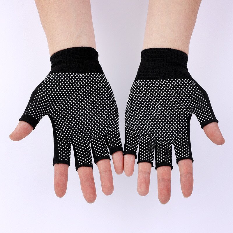 Safety Gloves Manufacturer - Half Finger Nylon Dotted Beads Breathable Wear-Resistant for Riding Horticultural