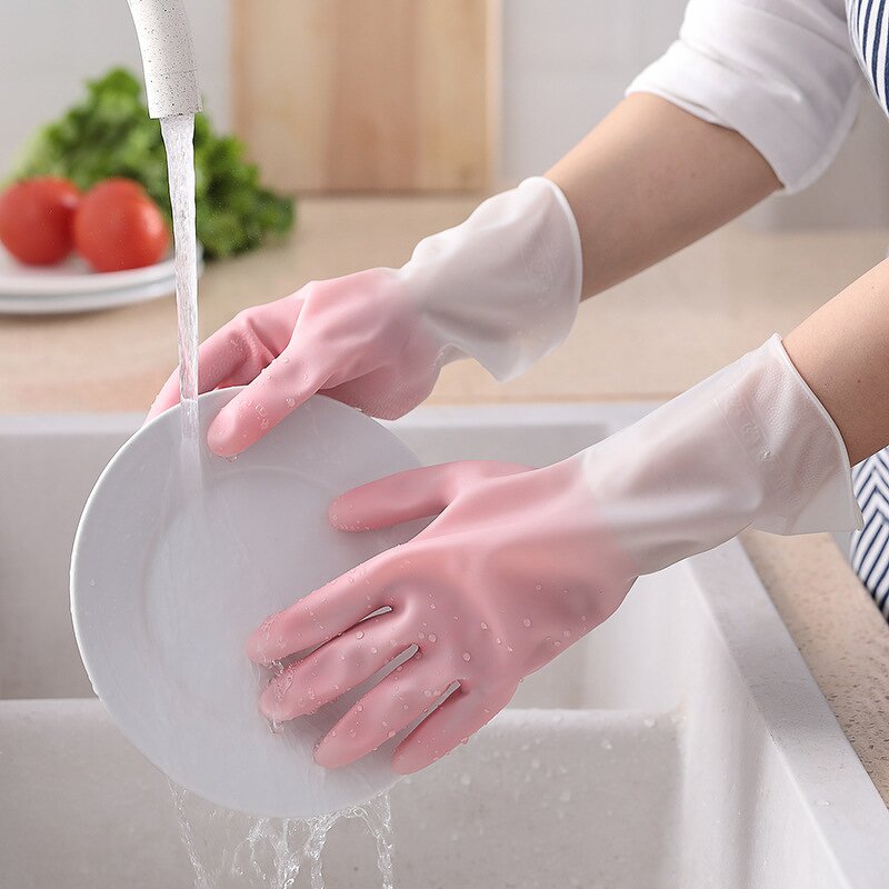 Dishwashing Gloves Manufacturer - Morandi Gradient Colour Household Kitchen Short Waterproof Non-slip