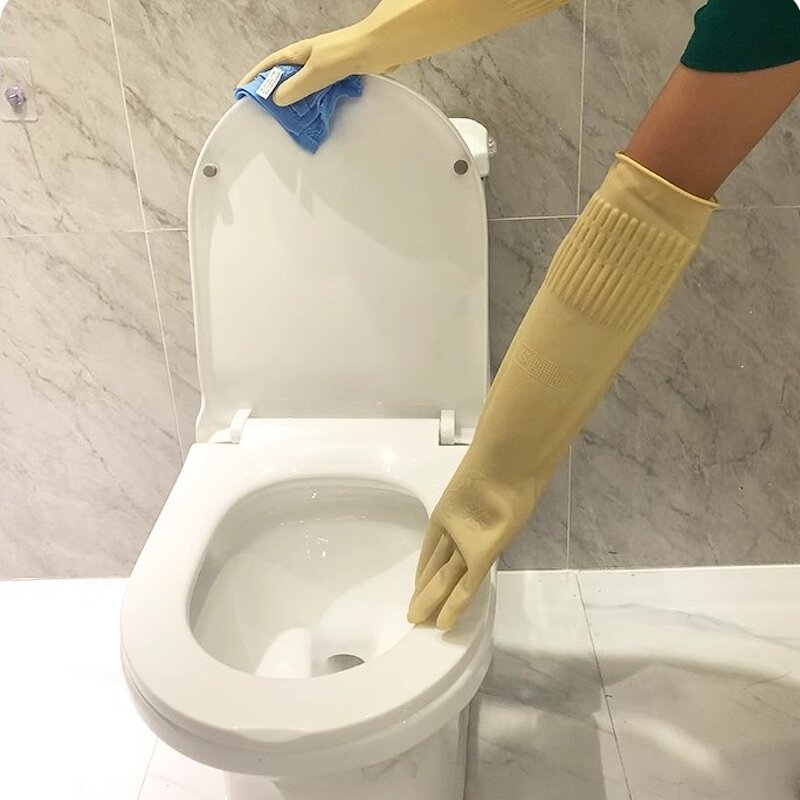 Household Gloves Manufacturer - 38cm Pure Rubber Latex for Dishwashing Kitchen Hygiene Cleaning