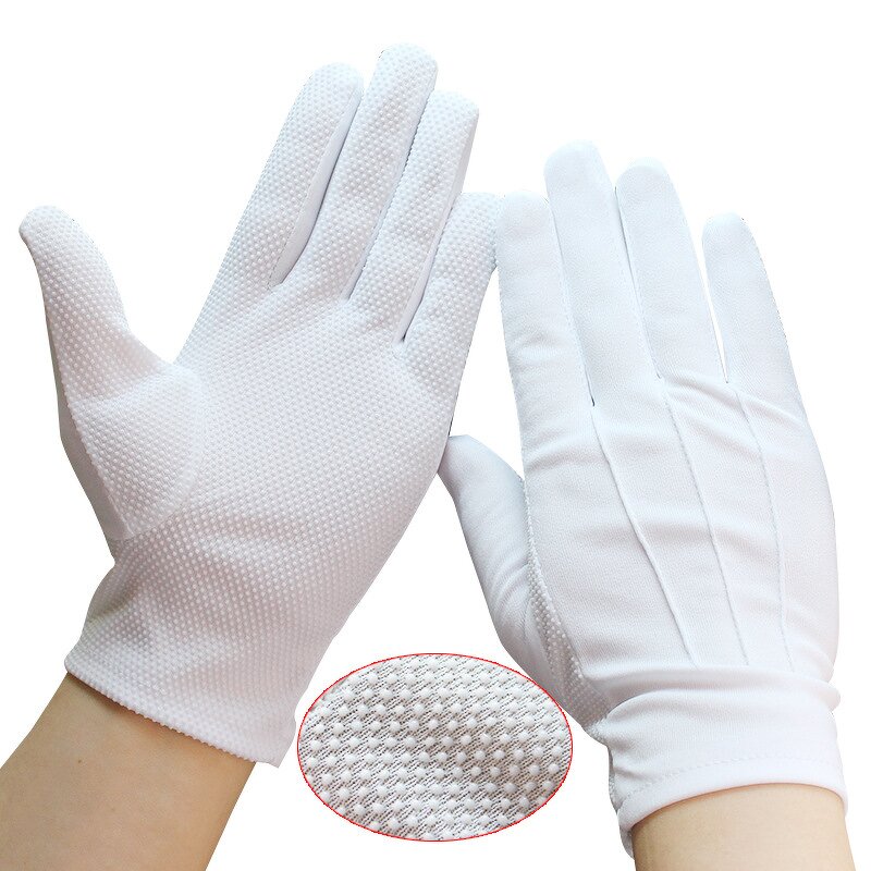 Gloves Manufacturer - Pure Cotton Non-slip Beads Etiquette Play Labor Anti-cutting Breathable Spring Autumn