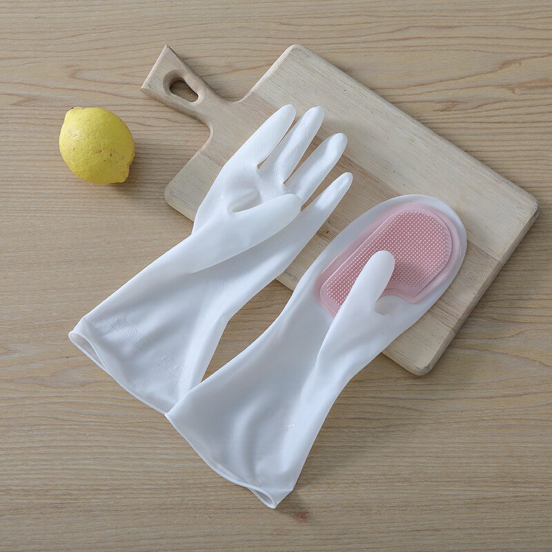 Silicone Brush Gloves Manufacturer - PVC Household Cleaning Waterproof Protective for Kitchen Dishwashing Laundry