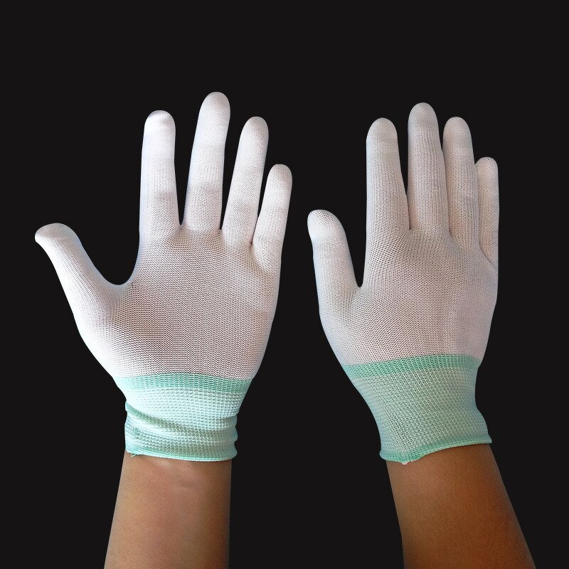 Work Gloves Manufacturer - Dust-Free Anti-Static Polyester Breathable Medium Custom Color White for Play All Seasons