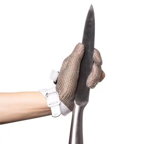 Cut Resistant Gloves Manufacturer - Reusable Chemical Resistant Stainless Steel Chainmail Ring 3 Finger Level 5