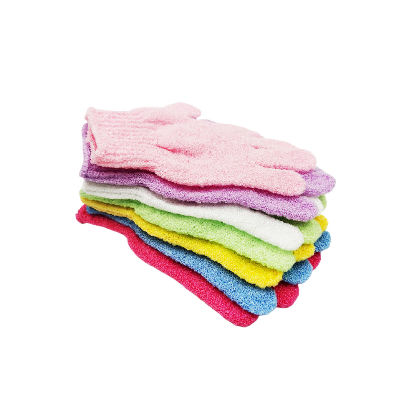 Bath Gloves Manufacturer - Five Fingers Shower Nylon Double-sided Massage Mud Rubbing Exfoliating